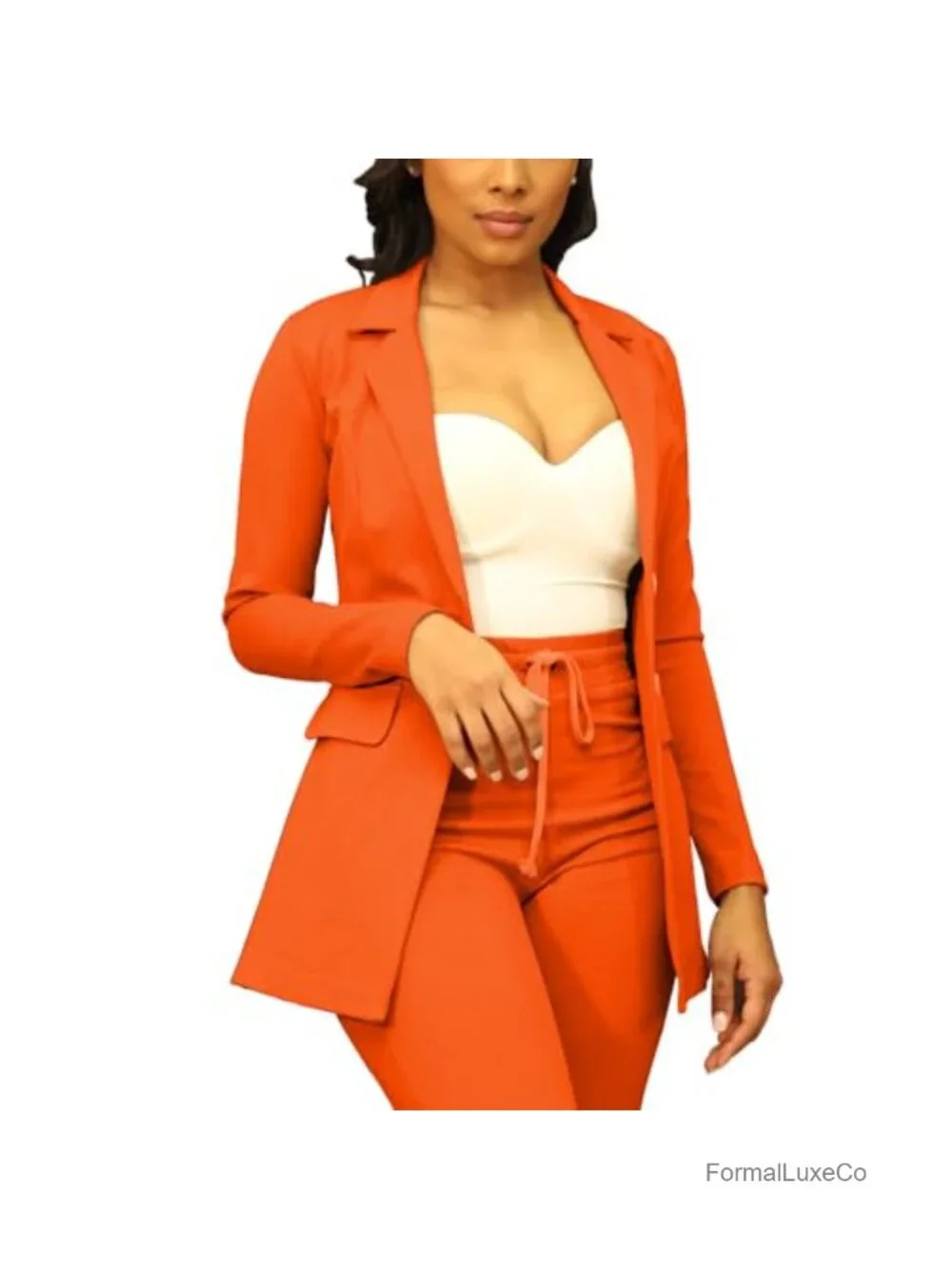 Lightweight Open Front Work Blazer Long Sleeve Lapel Button Suit Jacket